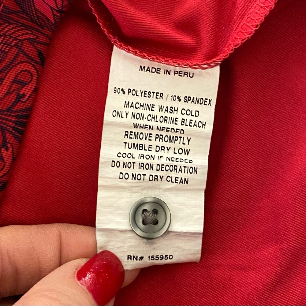 Greyson polo shirt Red/ Purple pattern Sz XL - Picture 4 of 8